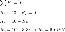 Calculo de reação de apoio equação 02