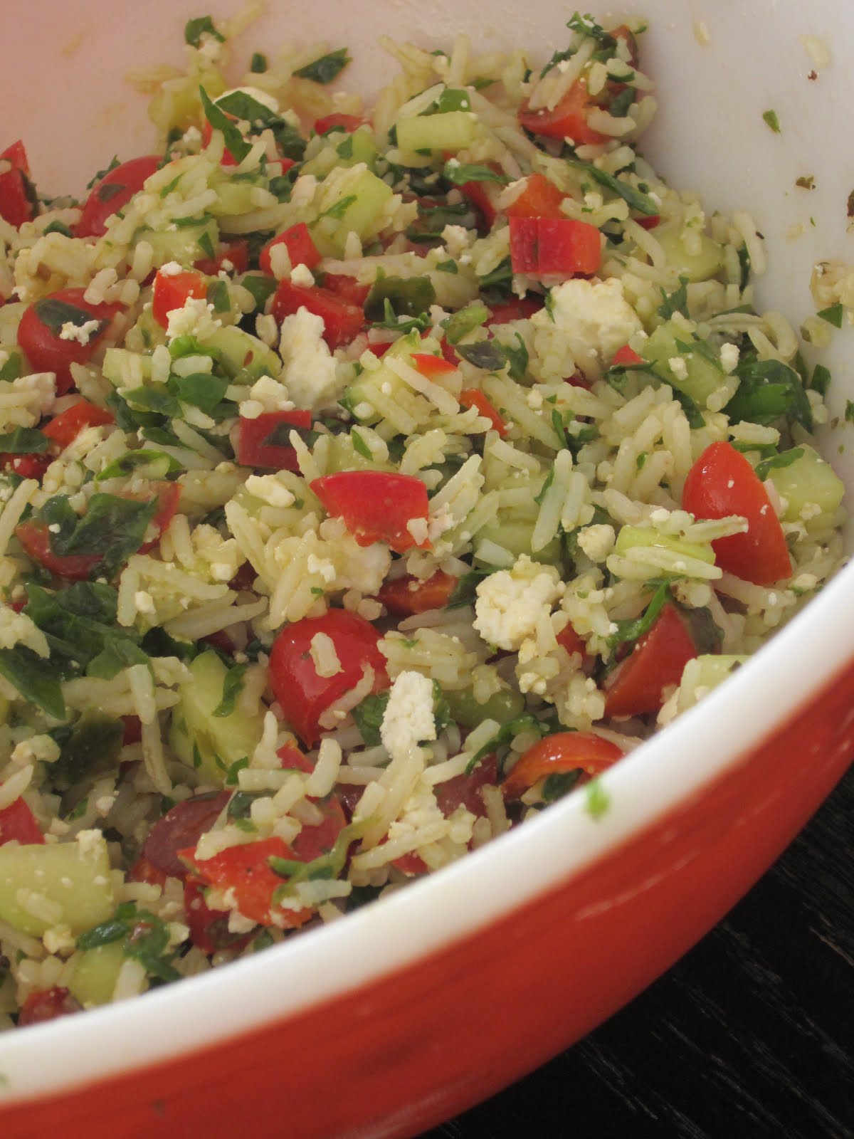 Teeny Stomachs, Big Hearts Greek Rice Salad