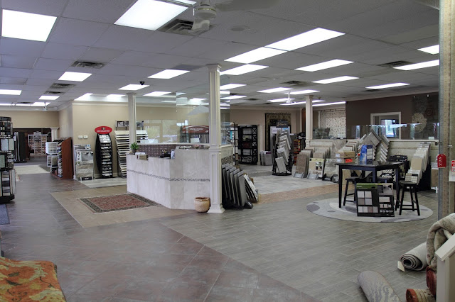 Kermans vast showroom holds a wide selection of flooring.