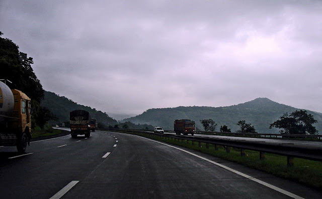 The ghat section of the Mumbai Pune Expressway