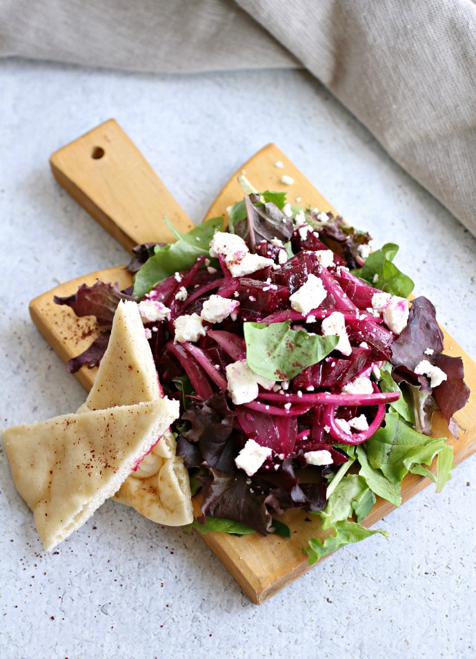 Roasted Beet and Feta Cheese Salad with Sumac Dressing