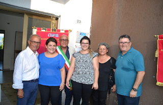 La famiglia Torquato con il sindaco di Martirano Lombardo F. Pucci, il presidente regionale Chiriano e il presidente provinciale Parrottino