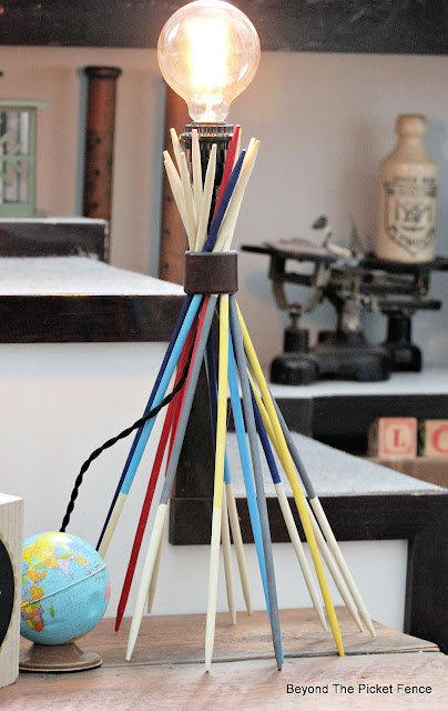 Make a Funky Lamp from Thrift Store Pick Up Sticks