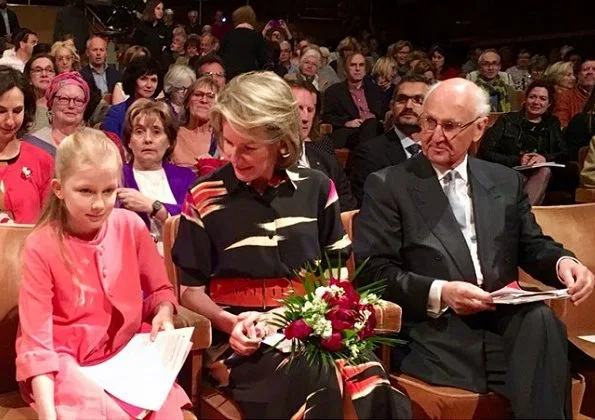 Queen Mathilde and Princess Eléonore attended the semi final of The Queen Elisabeth Chant 2018 contest held at Brussels Flagey
