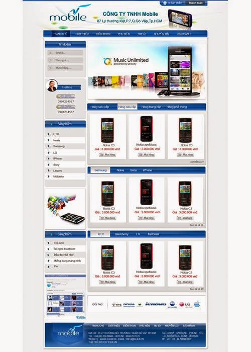 thiết kế web bán hàng điện thoại đẹp