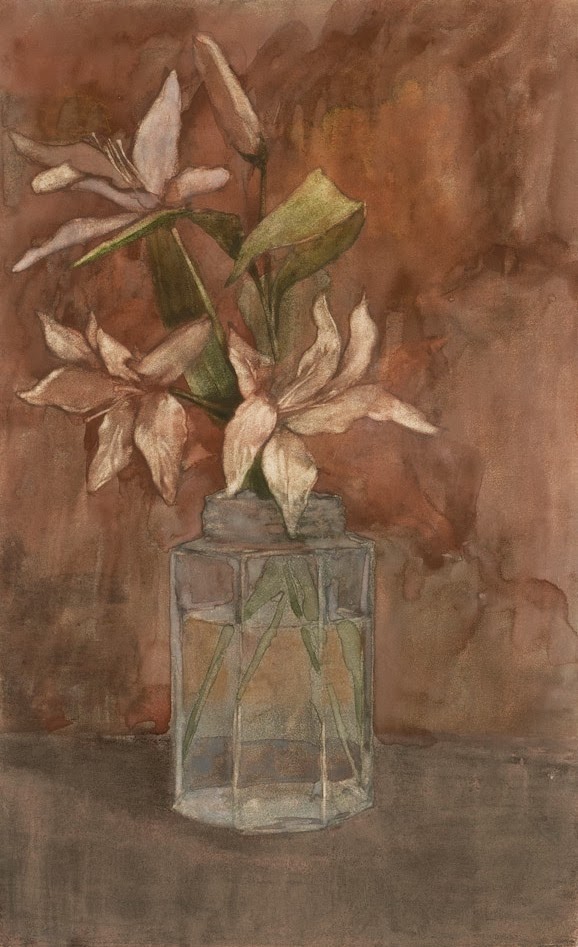Irises in a Trader Joe's Jar - by Matthew Levine