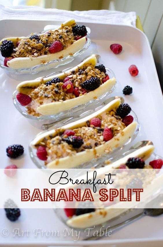 BREAKFAST BANANA SPLIT #breakfastrecipes #banana #bananasplit #healthyfood #healthysnack #healthyrecipes #easyhealthysnack