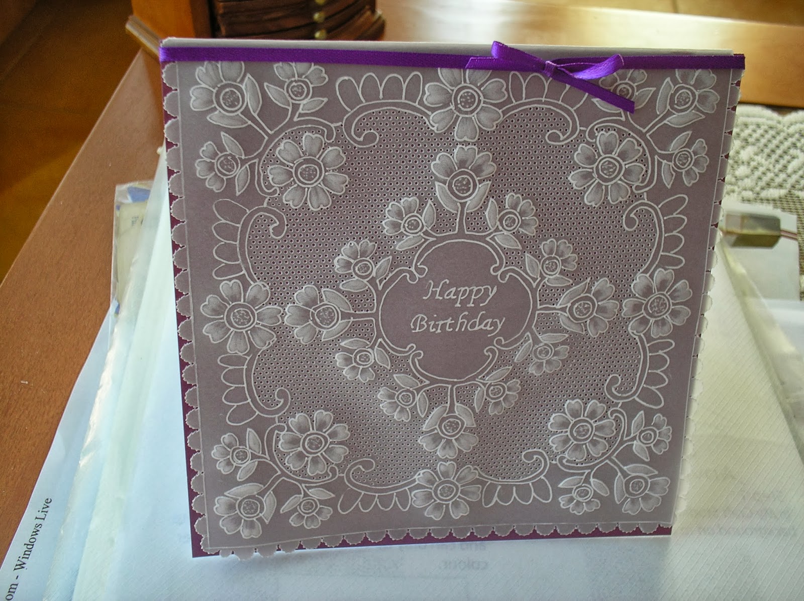 Spanish crafter Happy Birthday Parchment Card