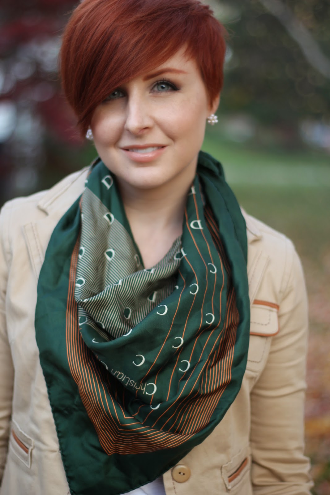 Thrift and Shout Cute Outfit of the Day Christian Dior Scarf