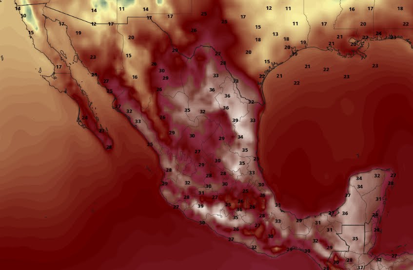 Prevedono temperature superiori a 40°C in questi stati del Messico.