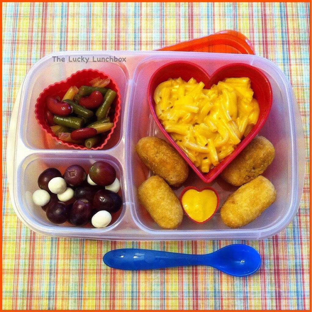 The Lucky Lunchbox Veggie dogs and mac