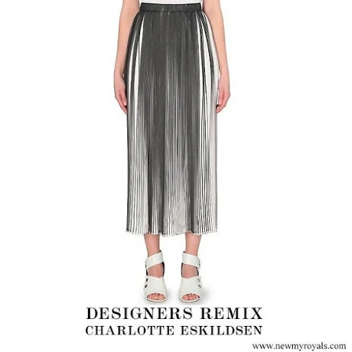 Crown Princess Mary wore Designers Remix pleated chiffon skirt