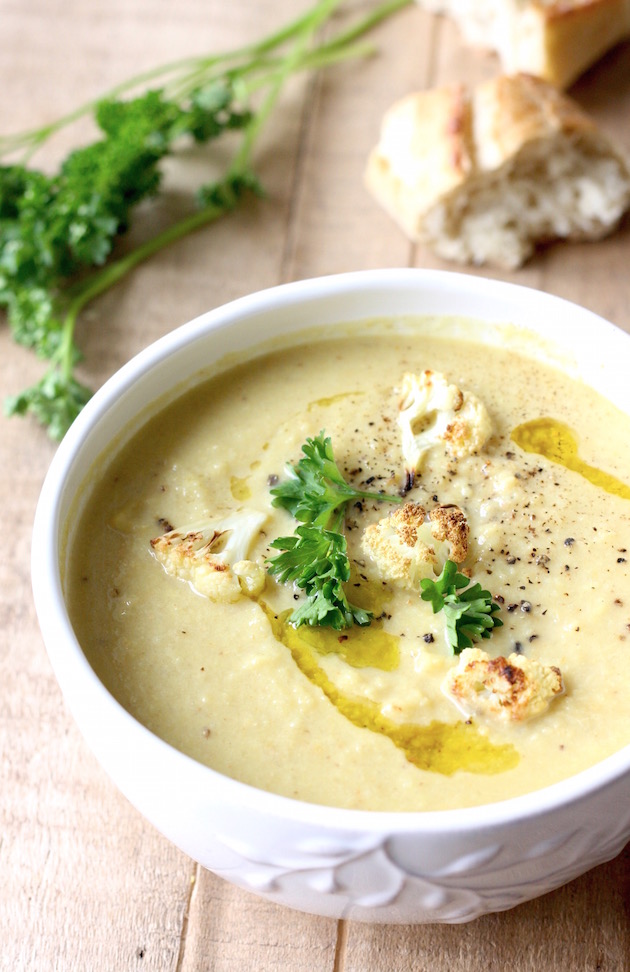 Dairy-Free Cauliflower Soup recipe by SeasonWithSpice.com