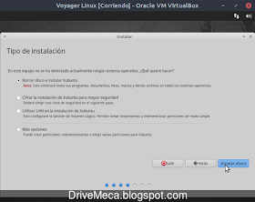 Particionamos el disco para Voyager Linux