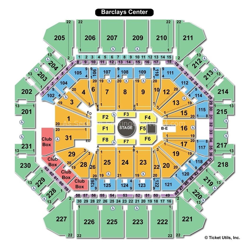 Awesome Barclays Center Seating Chart with Seat Numbers - Seating Chart