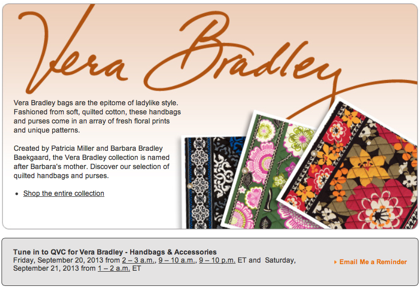 OhMyVera! A blog about all things Vera Bradley: QVC TV Schedule