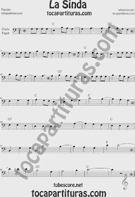  La Sinda Partitura de Violonchelo y Fagot Sheet Music for Cello and Bassoon Music Scores