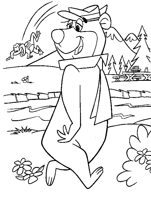 yogi bear coloring pages for kids - photo #1