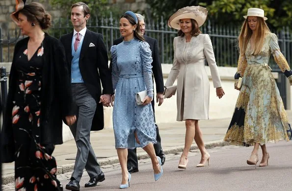 Lady Gabriella wore a bespoke dress designed by Luisa Beccaria, diamond tiara. Prince Harry, Pippa Middleton, Queen Elizabeth