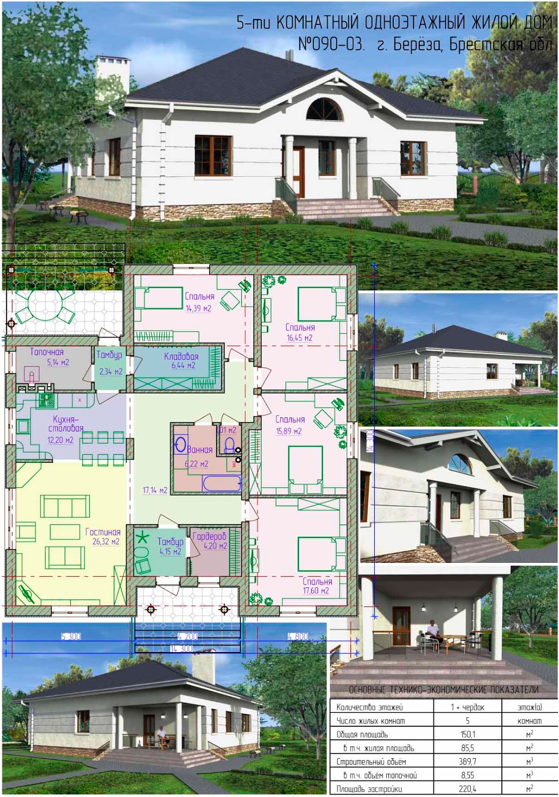 Проекты одноэтажных домов