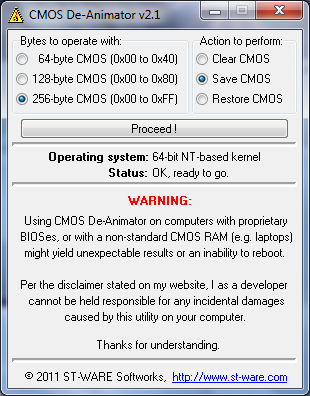 CMOS De-Animator: Reset CMOS dengan Software