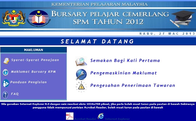 Program Bursary Pelajar Cemerlang SPM 2012: Calon Cemerlang A+ Sila Pohon