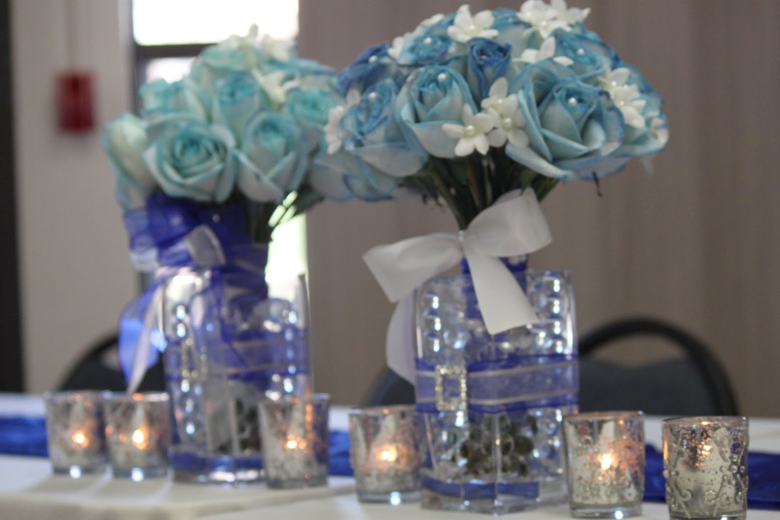 Bella Beginnings Royal Blue and Silver church wedding and