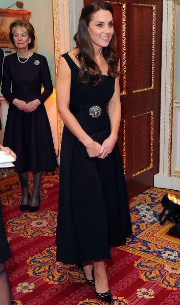Kate Middleton wore Preen by Thornton Bregazzi Finella Dress, Temperley London Crystal Bow Belt