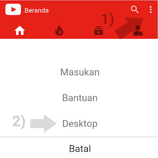 youtube mobile mengubah tampilan desktop