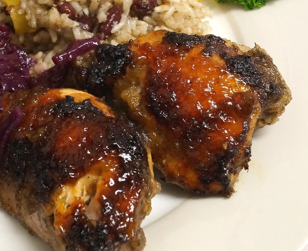 Jenny Eatwell's Rhubarb & Ginger Allspice chicken and mango rice