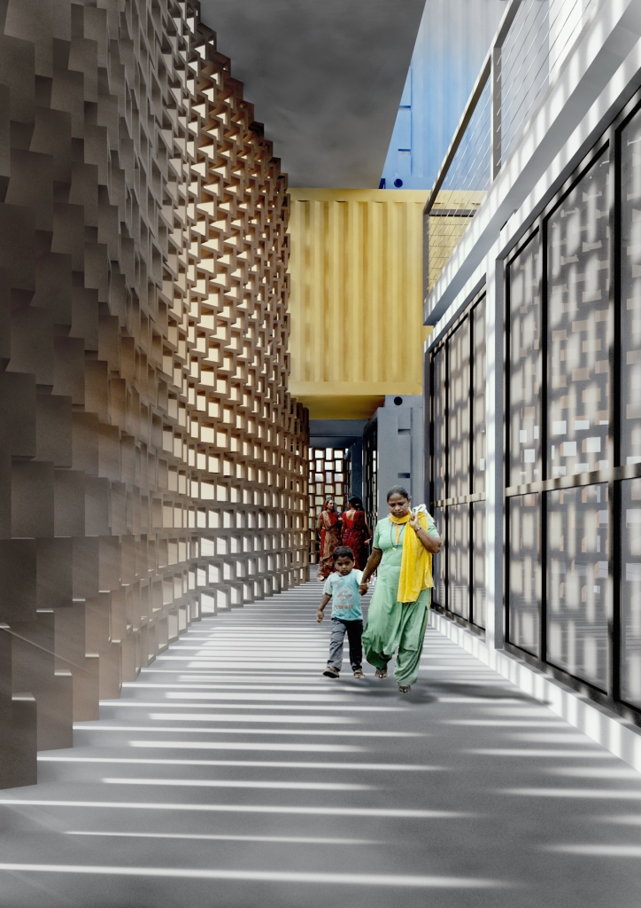 05-Corridor-Ganti-and-Associates-Architecture-Recycled-Container-Skyscraper-Homes-www-designstack-co