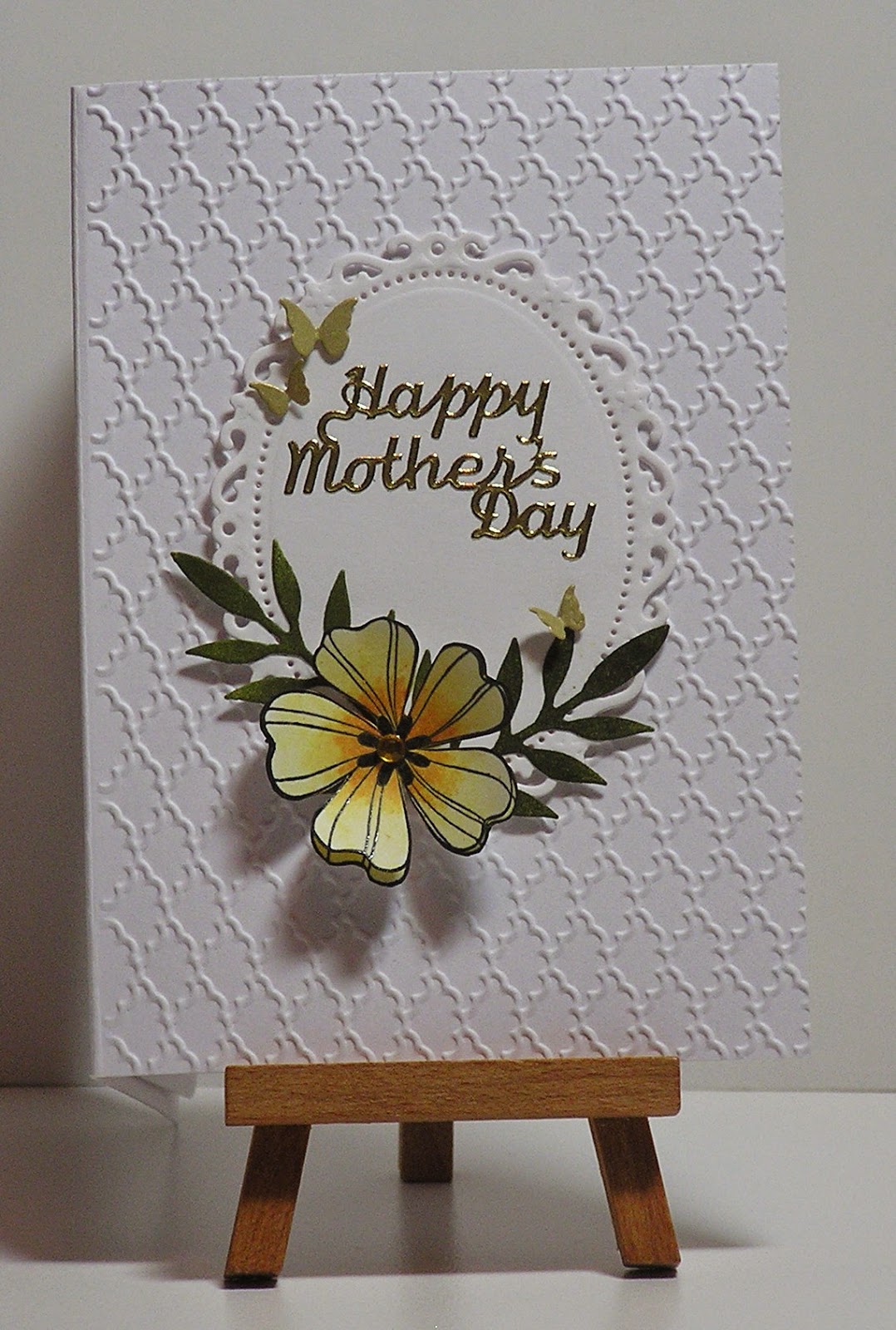 Cathy's Card Spot Yellow Mother's Day flower