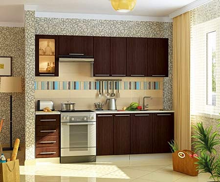 open small kitchen design on single wall