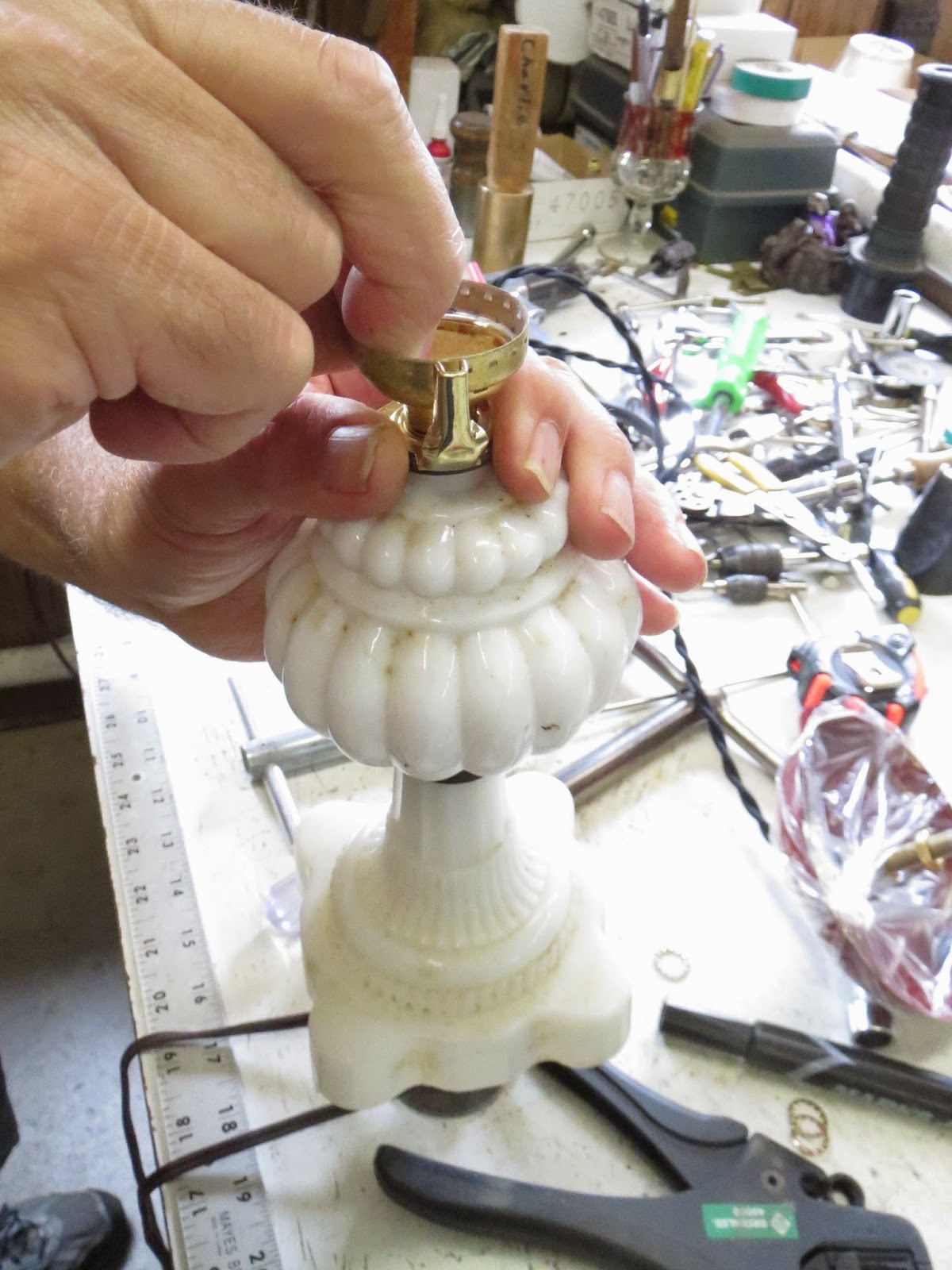 Lamp Parts and Repair Lamp Doctor Adding a Harp Base to a Lamp