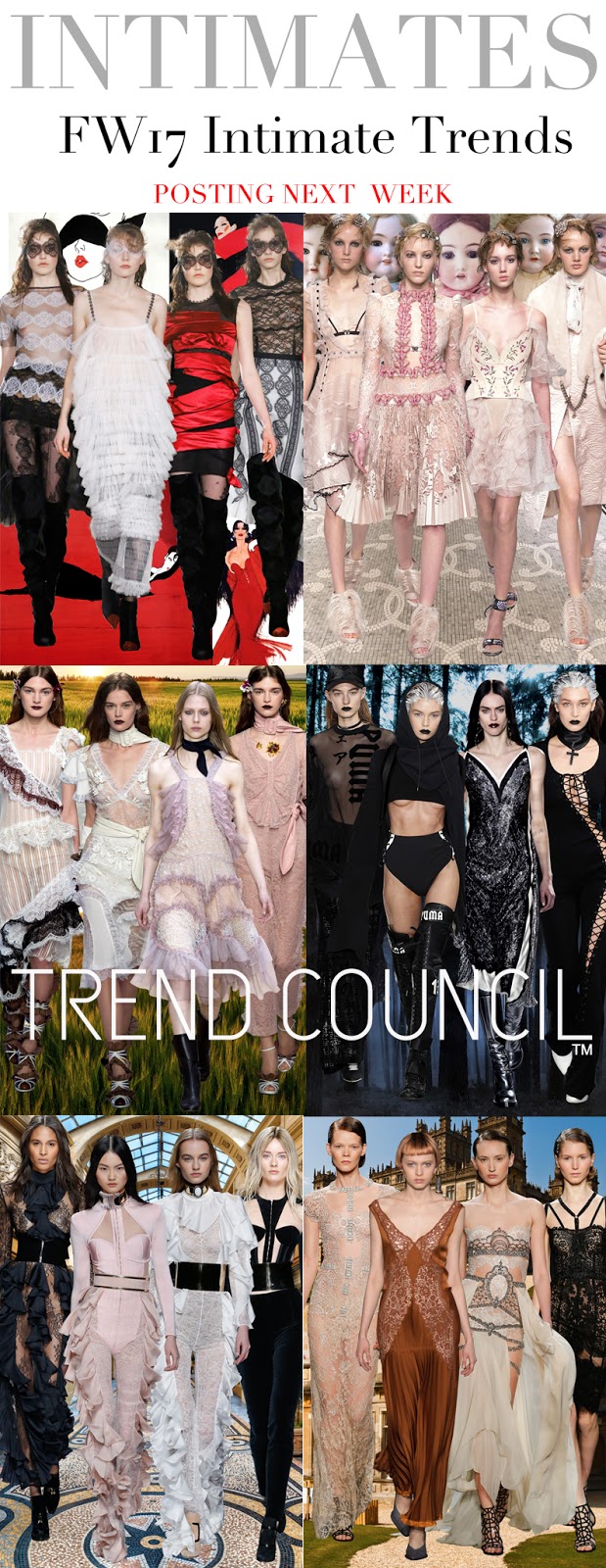 TRENDS // TREND COUNCIL INTIMATES TRENDS. FW17 FASHION