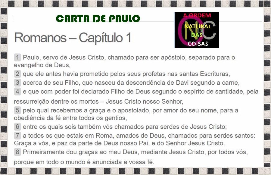 BIOGRAFIAS E COISAS CARTA DE PAULO DE TARSO AOS ROMANOS BIOGRAFIAS E COISAS CARTA DE PAULO DE TARSO AOS ROMANOS