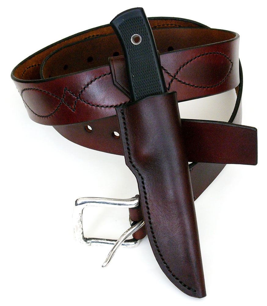 California Custom Sheaths Fallkniven F1 Leather Sheath with Belt