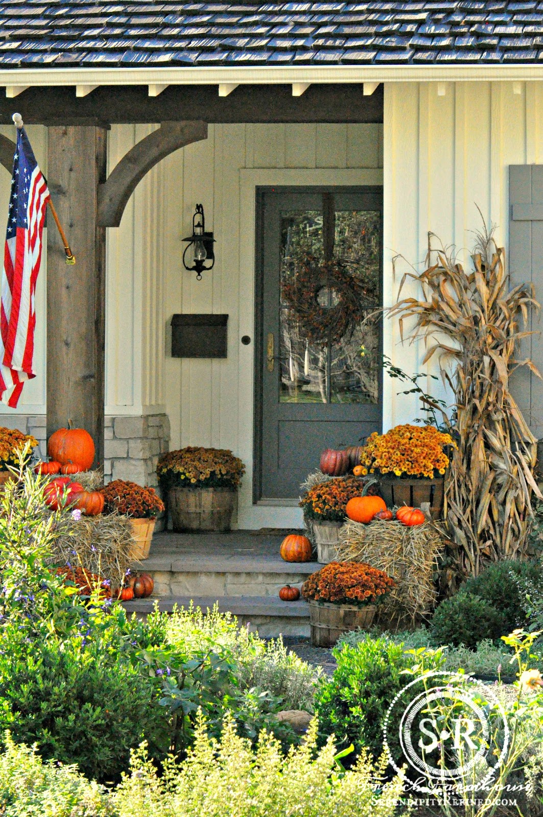 Serendipity refined blog farmhouse fall porch decor