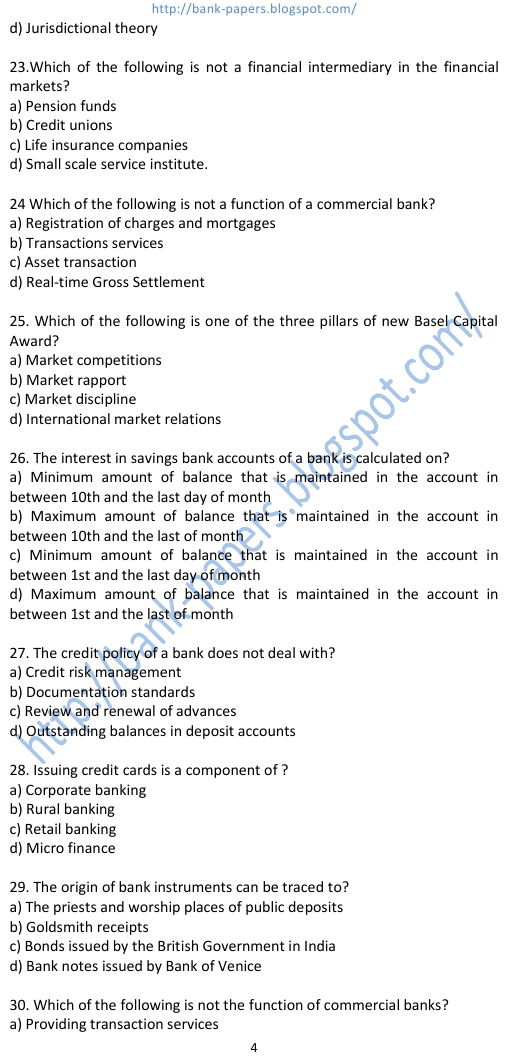 banking awareness questions and answers 2012