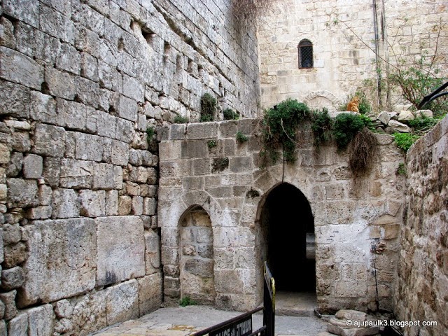 Vista del Little Western Wallen el Barrio musulmán de Jerusalén