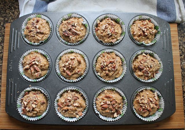 Food Lust People Love: Made with thick homemade applesauce, these country applesauce pecan muffins are rich with the flavors of brown sugar and cinnamon. They are a great breakfast muffin or afternoon snack.
