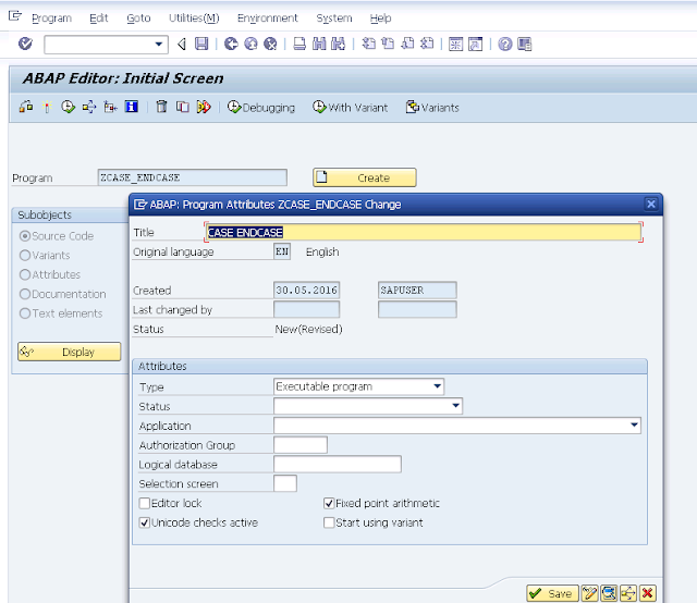 SAP TECH: Case...EndCase
