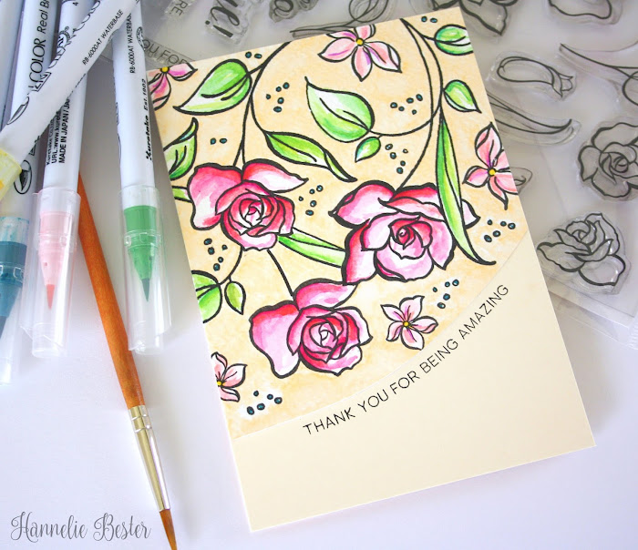 Altenew June inspiration challenge using Amazing you stamp set