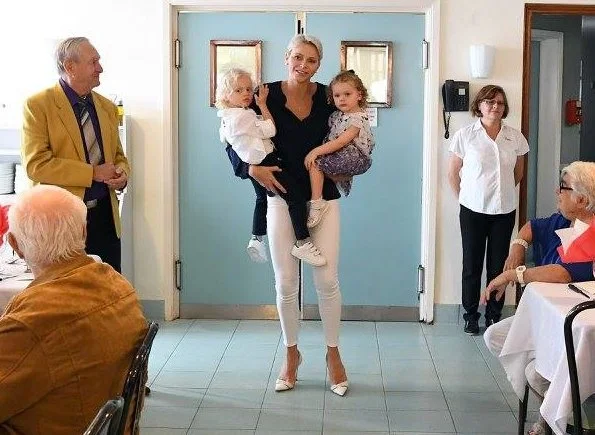 Princess Charlene, Princess Gabriella and Prince Jacques visited the Bellando de Castro home of Hector Otto Foundation