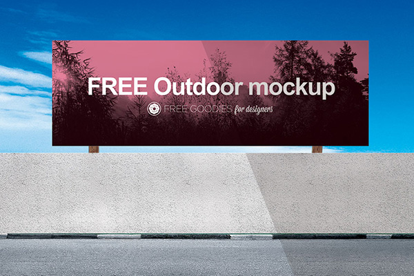 Download Poster Mockup PSD Terbaru Gratis - Free Billboard Mockup In PSD