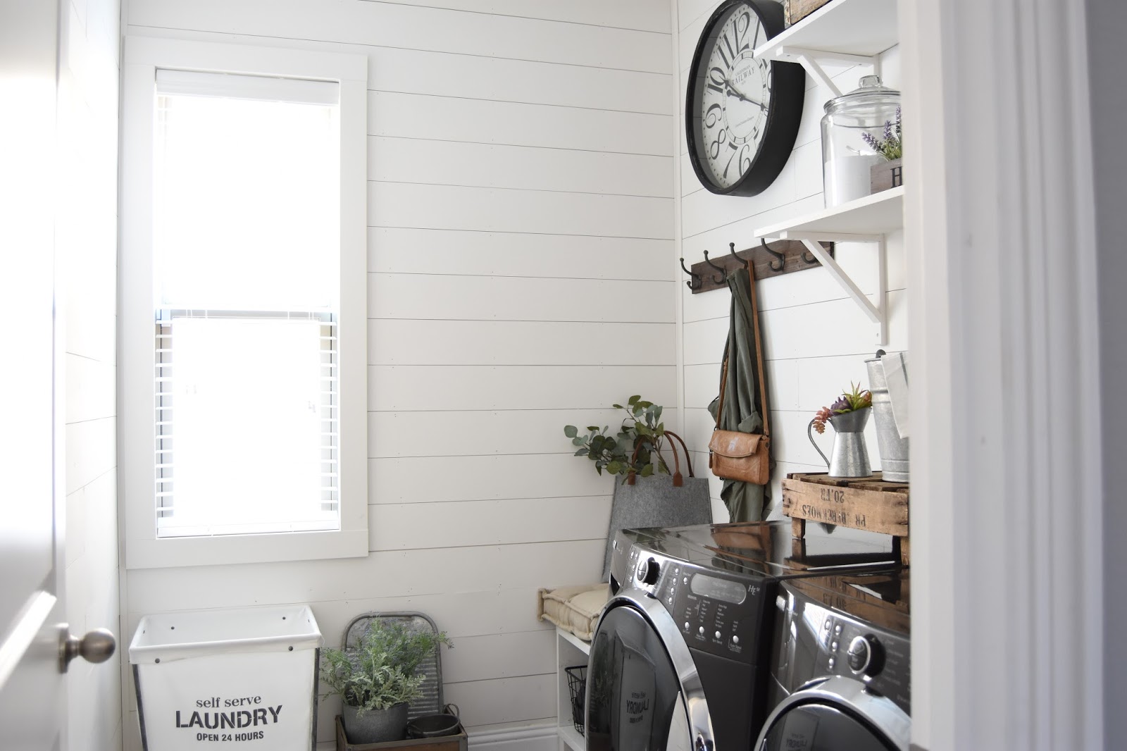Pillow Thought Shiplap Laundry Room