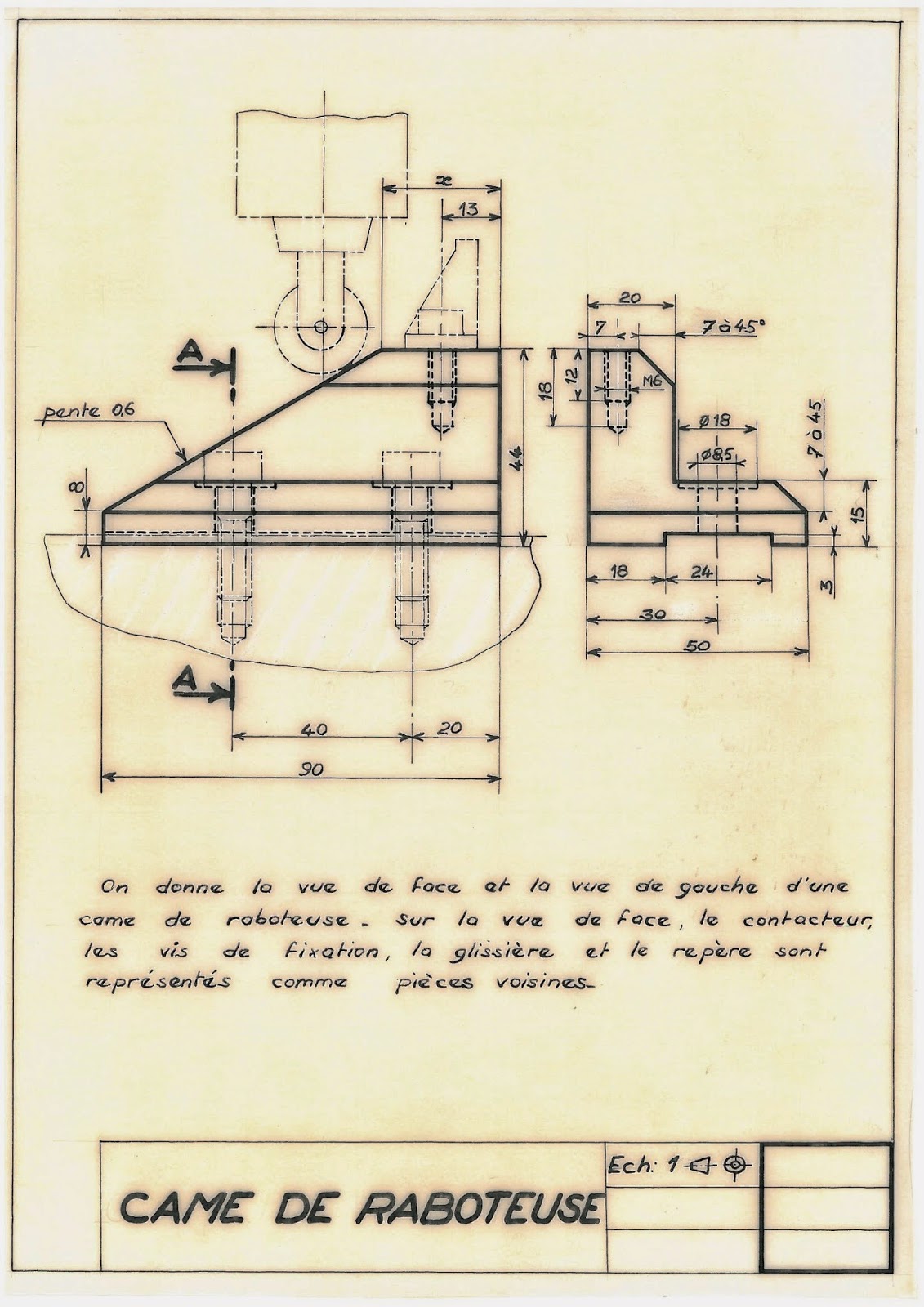 MECANIQUE EN LIGNE Came de raboteuse. Plan à Télécharger