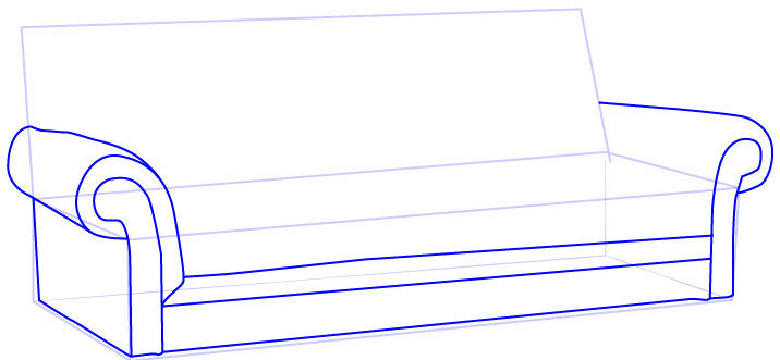 Cara Mudah Menggambar atau Sketsa Kursi Sofa