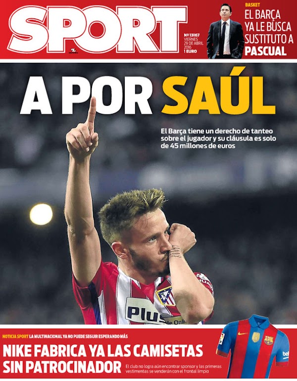 FC Barcelona, Sport: "A por Saúl"
