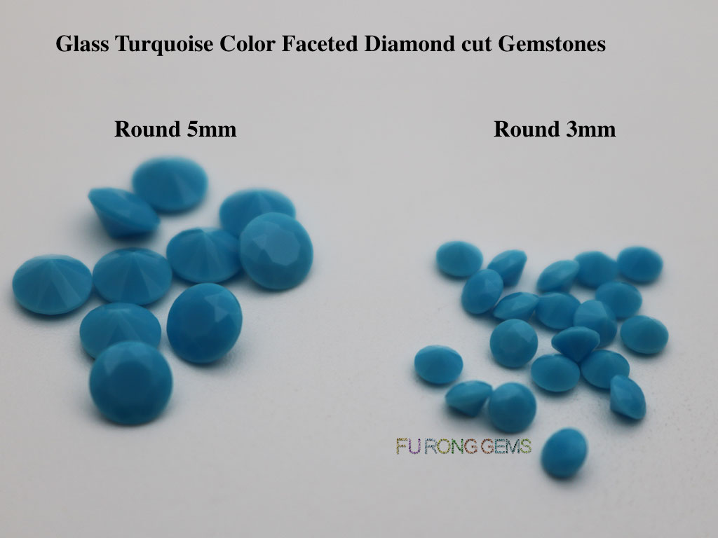 Glass turquoise Color Faceted Diamond Cut Gemstones Wholesale from china